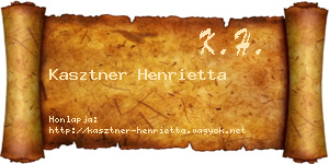 Kasztner Henrietta névjegykártya